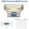 MEIRIYFA Adaptador de acoplador serie DB9 a DB25, DB9 hembra