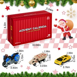 Advent Calendar 2024 for Kids Stocking Stuffer Toy Cars with 24 Different Alloy Car Set Plus a Play Mat Christmas Gifts for Boys and Girls