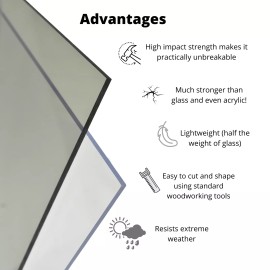 BuyPlastic Clear Polycarbonate Plastic Sheet  1/8" x 24" x 48" , Lexan panel