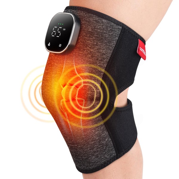 comfheat Cordless Heated Knee Massager for Knee, Heated Knee Brace