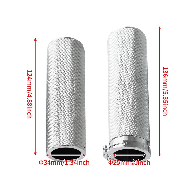 HDBUBALUS Motorcycle 1" Hand Grips Handlebar Grips Cable Throttle Fit