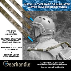 A-TACS Non-Insulated Drink Tube Sleeve. Camo Your Tactical Hydration Backpack Bare or Insulated Water Bladder Drink Tube Hose Covers. (43" Inches, A-TACS AU-X)