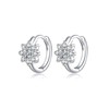 Reffeer Solid 925 Sterling Silver CZ Flower Hoop Earrings Huggie