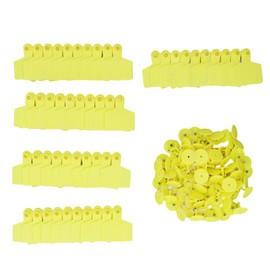 100 Piece Blank Tags for Calves Blank Identification Ear Tag for Cattle Cows Pigs Goats Sheep Calf Animal Yellow