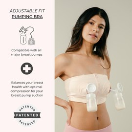 Hands-Free Pumping Bra - Comfortable, Adjustable, Customizable - Converts Nursing Bra or Maternity Bra to Breast Pump Bra - Bra for Breastfeeding Pumps for Women - XS/L - Pink