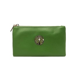Women's Long & Son Small Clutch, Wristlet, Shoulder, Cross-Body Bags 3141 (Green)