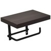 SANEI W2107-D Iron Paper Holder with Shelf and Screws, Black