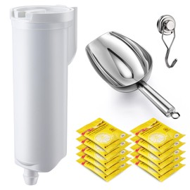 Gulfmew Ice Maker Maintenance Kit Compatible with GE Opal Nugget Ice Maker, Water Filter Replacement, 10 Pack Citric Acid Descaling Powder, Stainless Steel Scoop with Magnetic Hook