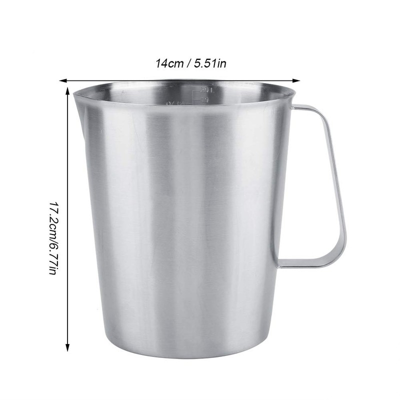 Frothing Cup, 2000ML 64OZ Measuring Cup, 304 Stainless Steel Graduated