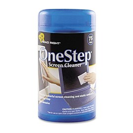 Read Right RR1409 OneStep CRT Screen Cleaner Wet Wipes Cloth 5 1/4 x 5 3/4 75/Tub