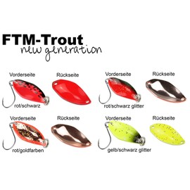 Fishing Tackle Max 4 FTM Spoon Fly 1.2 g - Trout Blinker Set for Fishing for Trout, Spoon for Trout Fishing, Spoon Blinker for Ultra Light Fishing