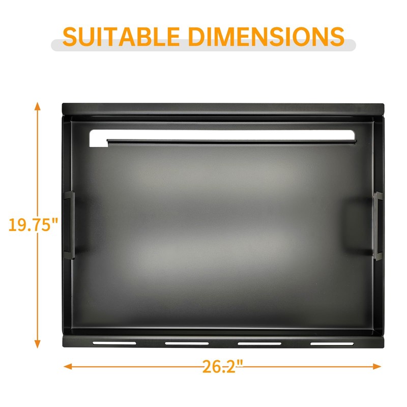 Full-Size Griddle For Chargriller 2121, 4000, 4208, 7400,8036,8128,8136,8536,9020, 26.2" x19.75"Large