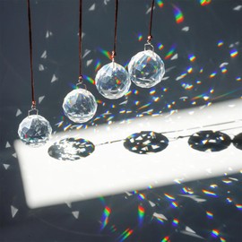 Crystals for Hanging, Pack of 10 Prism Crystal, 20 mm Crystal Suncatcher, Crystal Decorative Pendant, Suncatcher Crystal for Chandelier Pendant, Window Ornament, Craft Decoration, Gift