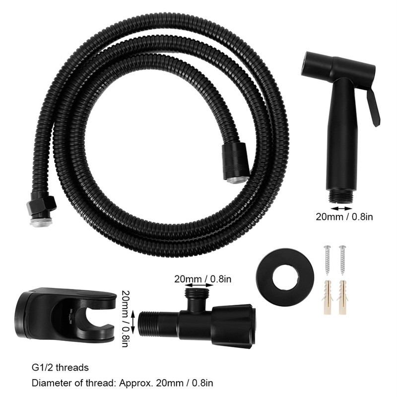 G1/2 Thread Bidet Sprayer Set Stainless Steel Bathroom Toilet Bidet
