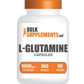 BulkSupplements- .com Cpsulas de LGlutamina Suplemento de Glutamina, LGlutamina 5000mg Aminocido para la Salud Intestinal, G                          