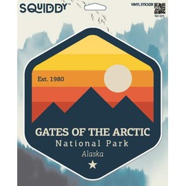Squiddy Gates of The Arctic National Park Alaska - Vinyl Sticker Decal for Phone, Laptop, Water Bottle (3" Tall)