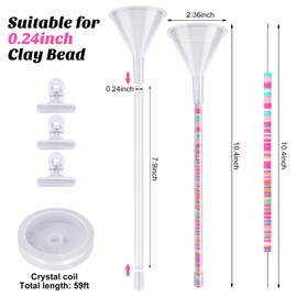 codree 3 Pack Beading Funnel Bracelet Making Kit- Clay Bead Beading Tools Kit- Beading Funnel Beading Needles for 0.24" Clay Beads Jewelry Making, Bracelets, Necklaces (Not Include Clay Beads)