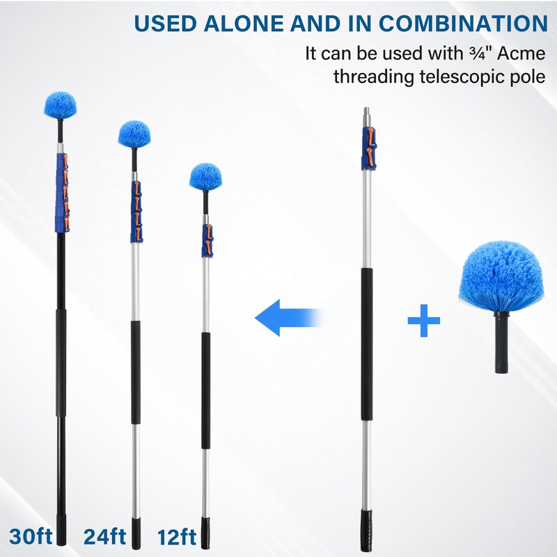 SHINMING Cobweb Duster Head Brush, Spider Web Brush for Cleaning
