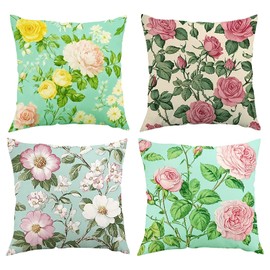 Musihy Throw Pillow Cover 45X45, Decorative Pillow Cases Office Living Room Sofa Decor Square Pillowcases Garden Flower