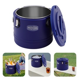 DYNAMI Large Insulated Food Container,5.5 Gallon Portable Commercial Food Warmer Insulated Soup Container Cold Hot Box for Catering,Stainless Steel Inner Liner, Sealed and Leak-proof (Navy Blue)