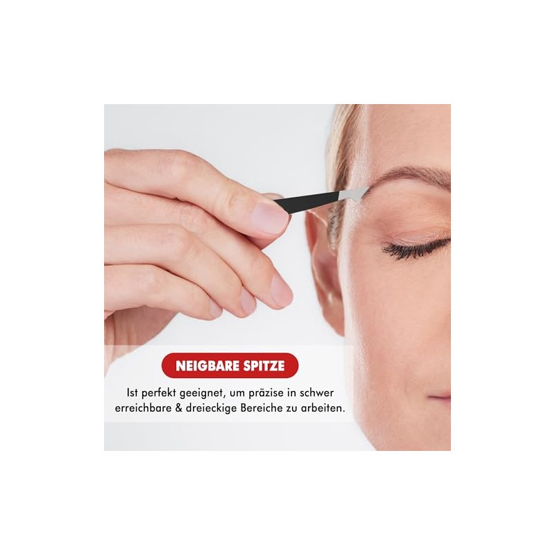 Premium 4-in-1 Tweezer Set, Stainless Steel, Modern, Black