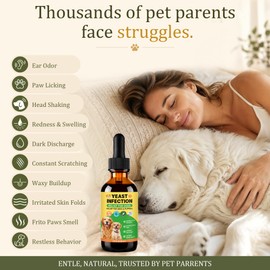 Joreoia 2-Pack Ear Drops for Dogs Yeast Infection - Soothing Itch Relief for Smelly Ears, Irritated Skin & Paw Licking | Gentle Ear Cleaner for Dogs | Supports Ear Health & Yeast Balance