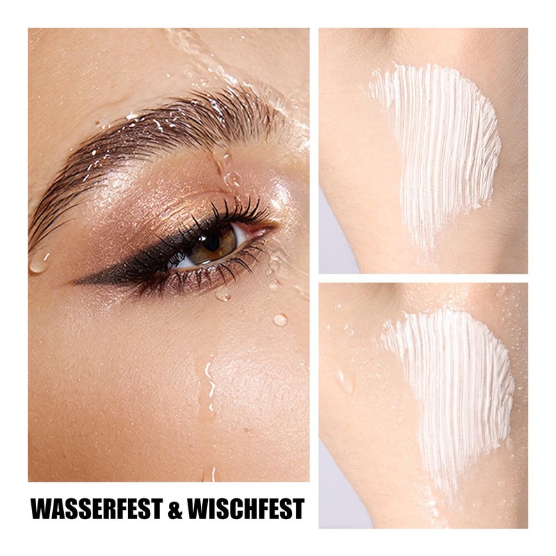 Mascara Primer White, 5D White Mascara Waterproof, Volumising & Curl