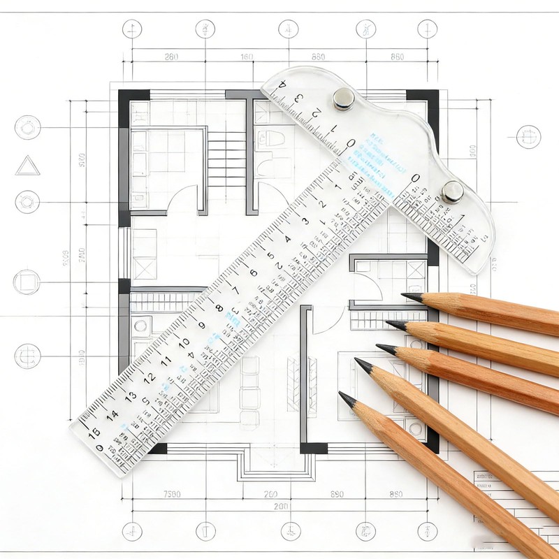 Murtenze 2 Pack Acrylic Clear T-Square Ruler, 6" Transparent T