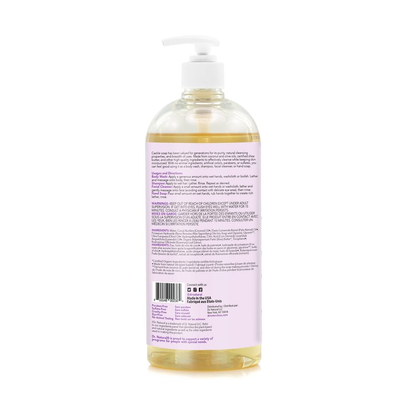Dr. Natural 32oz Castile Soap (Lavender, 32oz)