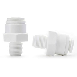 2 Pack 1/4" Quick Connect x 1/4" NPT Fittings for Reverse Osmosis Filter Systems