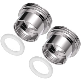 Yvyan Tap Adaptor, Pack of 2, Female Thread M16 to Male Thread M22 Tap Aerator Adapter, Ideal for Aerators and Washbasins (Silver, 16-22)
