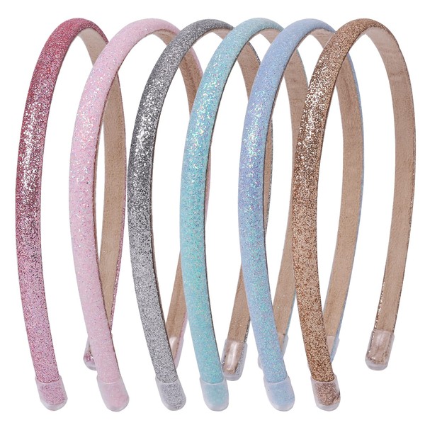 Fishdown Thin Glitter Headbands for Girls,Glitter Sequin Headbands for Girls,Sparkle