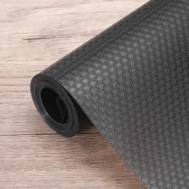 sourcing map Shelf Liner 11.8" x 9.8ft EVA Non-Slip Drawer Mats Waterproof Circular Mesh Texture Liner for Kitchen Cabinets Cupboard Refrigerator Shelves, Black