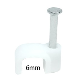 JBSTK Cable Clips 6 mm Square White Pack of 100 Cable Clips Cable Clips Cable Holder for Flat Cable