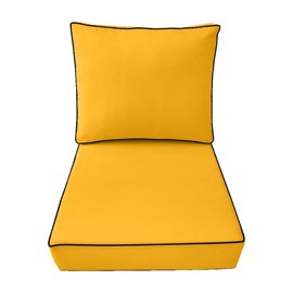 DBM IMPORTS AD108 Contrast Pipe Trim Small 23x24x6 Deep Seat Back Cushion Slip Cover Set