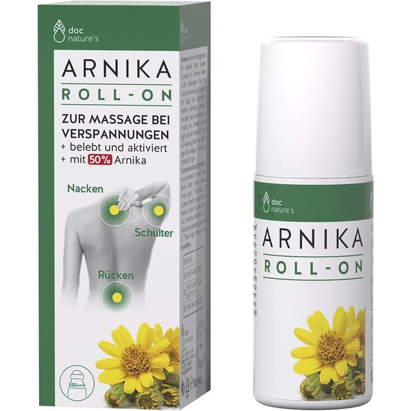 doc nature's Arnica Roll On 50 ml - Massage for Tension - Neck - Shoulder - Back