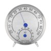 Round Thermometer Stainless Steel Waterproof Heat Resistant Thermometer Hygrometer for