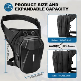 ISEYOU Thigh Bag, Motorcycle Leg Bag for Men Women, Drop Leg Bag with Removable Leg Straps, Multifunctional Leg Pouch for Cycling Hiking Camping Fishing Travel Outdoor
