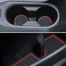 Auovo - Alfombrillas antipolvo para Toyota Corolla Hatchback 2019 2020 2021 2022, accesorios de ajuste personalizado, insertos de portavasos (11 piezas/juego) (rojo)