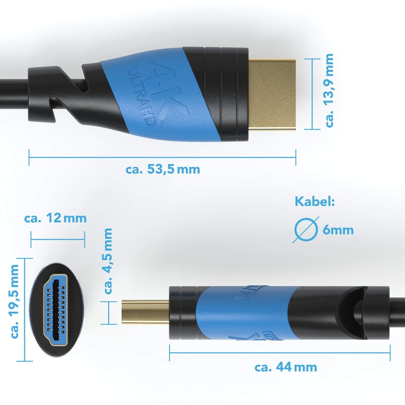 HDMI Cable 2.0, a/b, U-HD, 4 K 0,5m