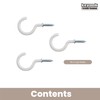 keypak White Metal Screw-in Cup Hooks Metal, 31mm Ceiling Hooks