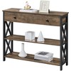 Topeakmart Industrial Console Table Sofa Table with Storage for Entryway,