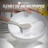 5-Pack Grey Plastic Dish Brush Set, Dish Scrubber and Washing