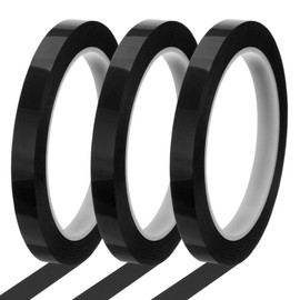 sourcing map Whiteboard Tape 10mm x 66m Pinstripe Graphic Chart Line Grid Marking Tapes for Classroom Office Dry Erase Board Art, Black, Pack of 3