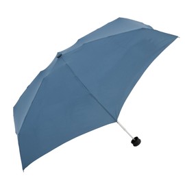 HUS 54573 Folding Umbrella, For Rain or Shine, Lightweight, 6.3 oz (180 g), 6 Ribs, Compact, Storage Case with Buckle, Water Repellent, UV Protection, Plain, Blue, Smoky, Gray, Simple, Rain Umbrella, Women's, Men's, Unisex, Outdoor Gift, Present, Smartduo Carry Fog Blue