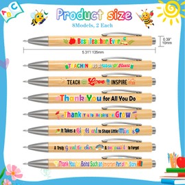 HOWAF 16pcs Teacher Appreciation Pens Teachers Appreciation Gifts Ballpoint Pens Bulk Teacher's Pens Inspirational Thank You Teachers Pen Thank You Teacher Gift for School Office Supplies