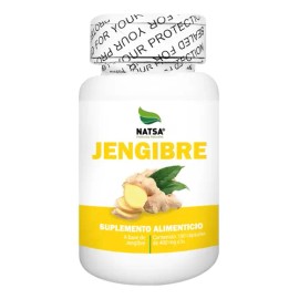 Jengibre 100 Cápsulas, para 50 días, Antioxidante, Antiinflamatorio, Regula tu Peso, Estabiliza tus niveles de Colesterol, Calidad Premium
