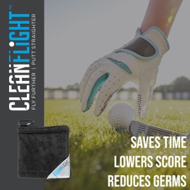 Clean Flight Premium Golf Ball Towel Adjustable Flexfit Golf Cap Combo – Perfect Cleaning Towel – Portable Microfiber Golf Ball Towel – Golf Accessories – Gifts for Men & Women