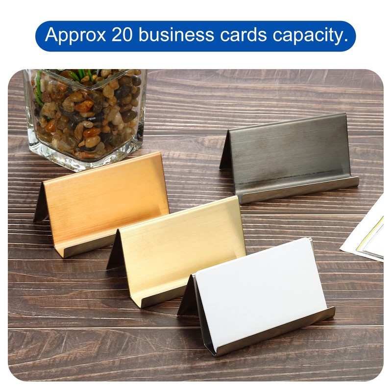 PATIKIL Business Card Holder, 2 Pack Brushed 304 Stainless Steel