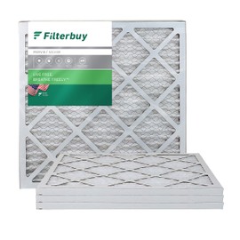 FilterBuy 20x20x1 Air Filter MERV 8, Pleated HVAC AC Furnace Filters (4-Pack, Silver)